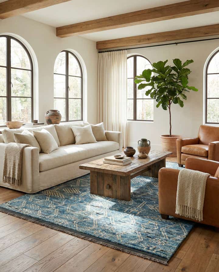 6' 5 x 10' Hand Knotted Moroccan Wool Rug