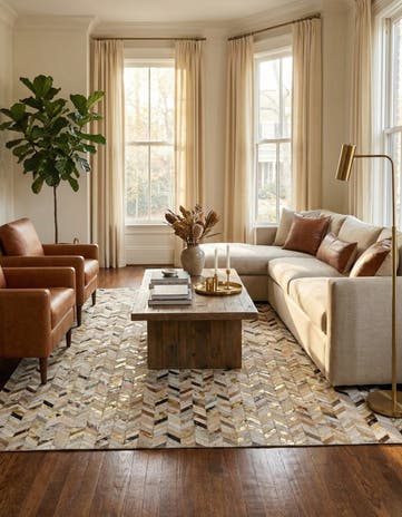 5' 2 x 8' Cowhide - Patchwork Rug