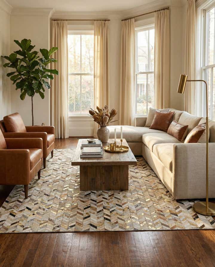 5' 2 x 8' Cowhide - Patchwork Rug