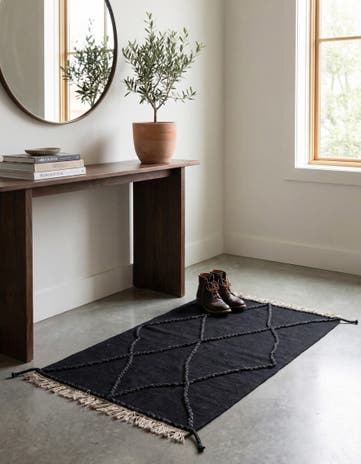 3' 5 x 5' 3 Hand Woven Kilim Suzani Wool Rug
