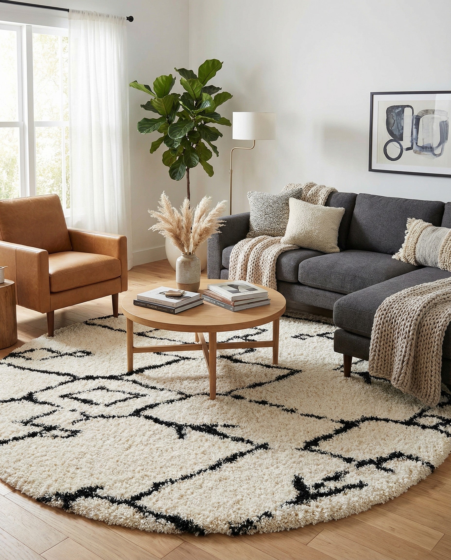  10' x 10' Infinity Shag Round Rug