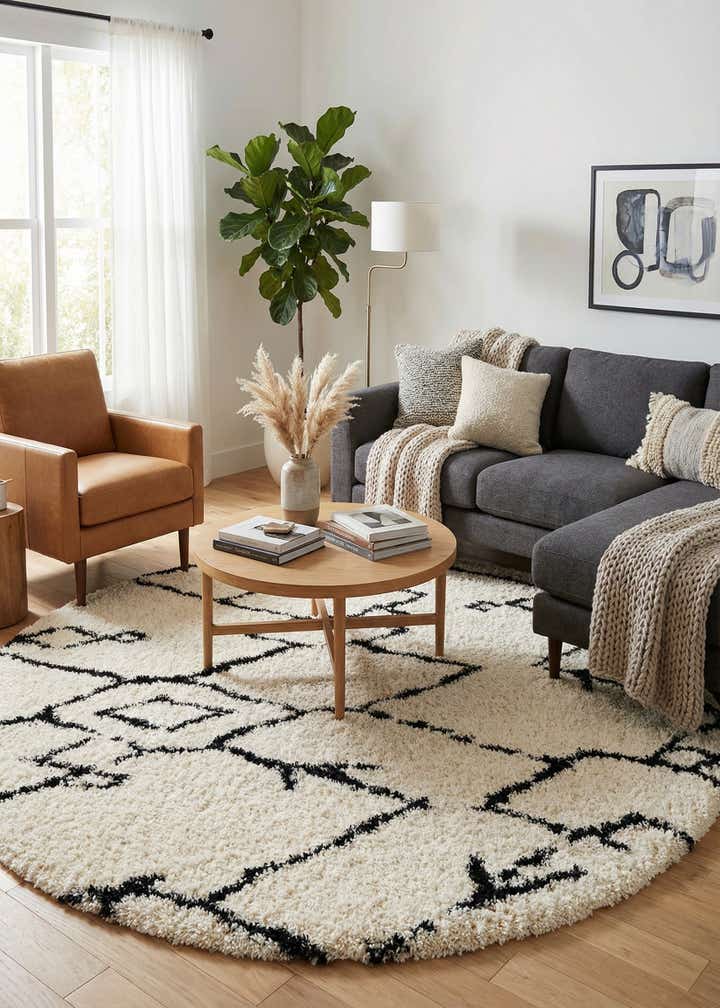 10' x 10' Infinity Shag Round Rug