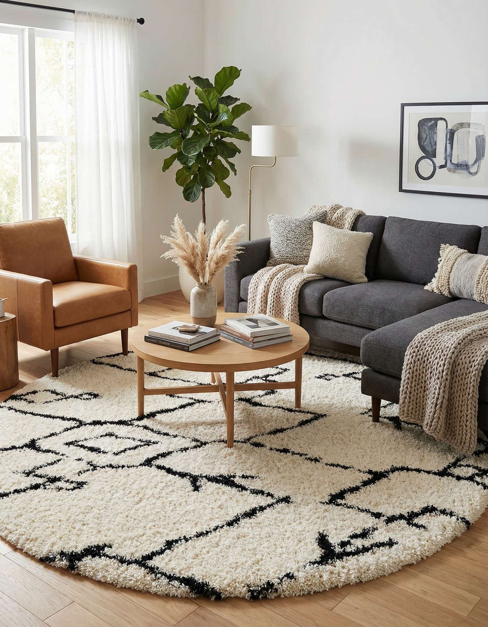 10' x 10' Infinity Shag Round Rug