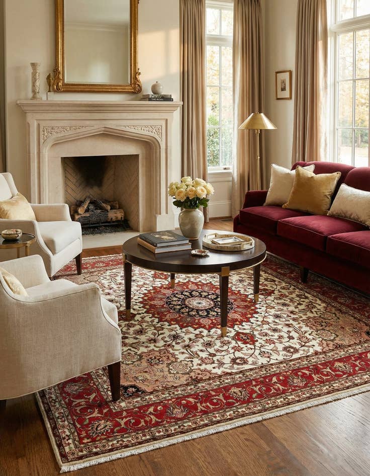 Detail image of 6' 9 x 7' Tabriz Square Rug