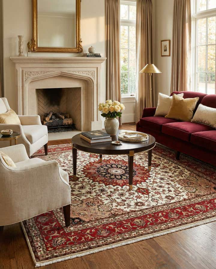 6' 9 x 7' Tabriz Square Rug