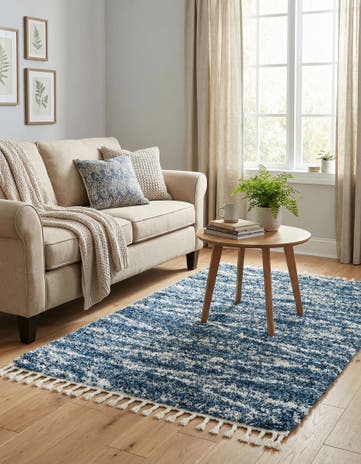 Blue Serenity Shag Rug