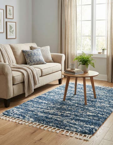 Blue Serenity Shag Rug