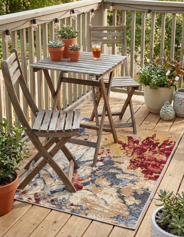 Detail image of 2' x 3'  Washable Modern Indoor / Outdoor Rug