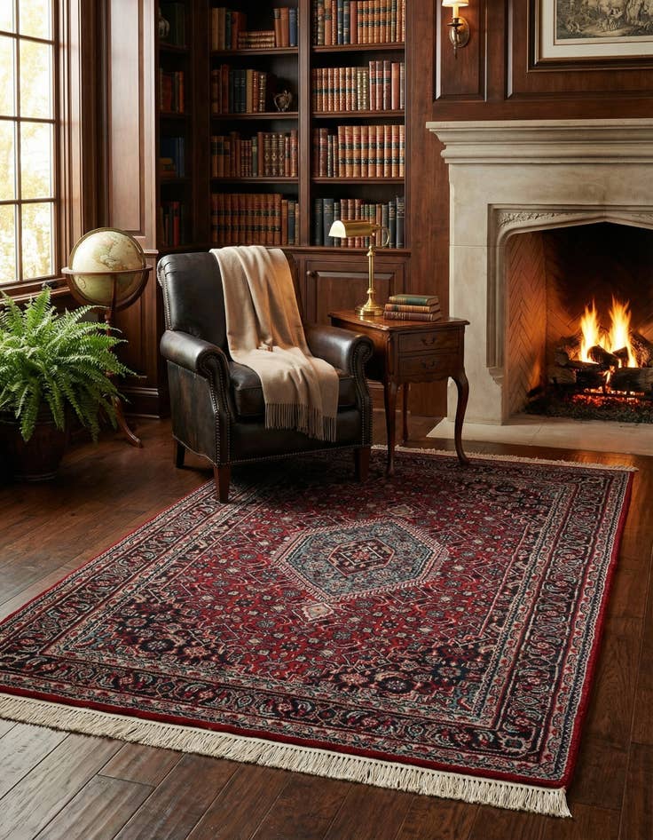 Detail image of  4' x 5' 11  Hand Knotted Bidjar Wool Rug