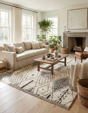 5' 10 x 7' 7 Hand Knotted Moroccan Wool Rug