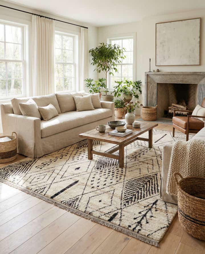 5' 10 x 7' 7 Hand Knotted Moroccan Wool Rug