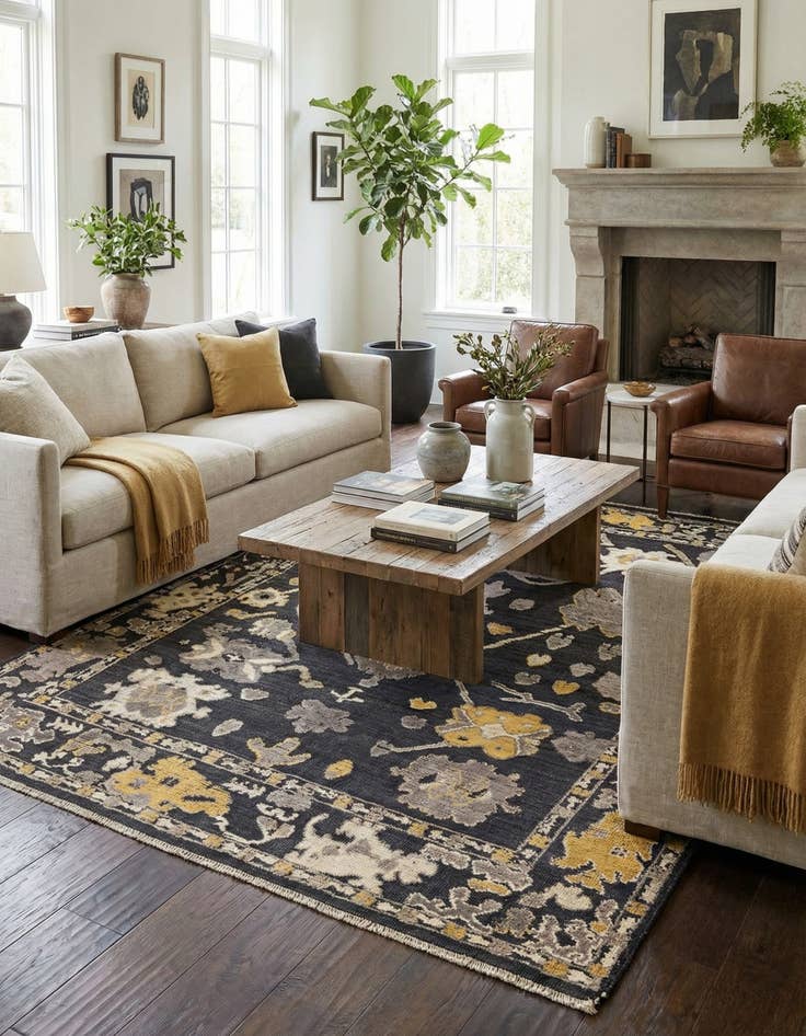 Detail image of 8' 3 x 10' 7 Hand Knotted Oushak Wool Rug