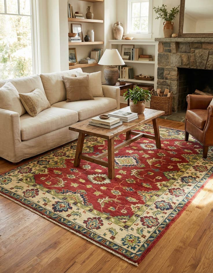 Detail image of 3' 2 x 4' 7  Hand Knotted Kazak Rug