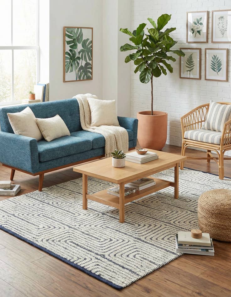 Detail image of 4' 1 x 6' 1  Hand Woven  Rug