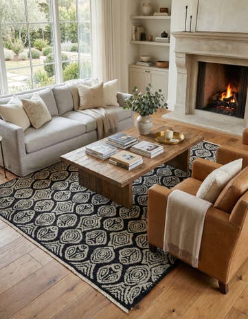 8' x 10' 2 Hand Knotted Darya Wool Rug