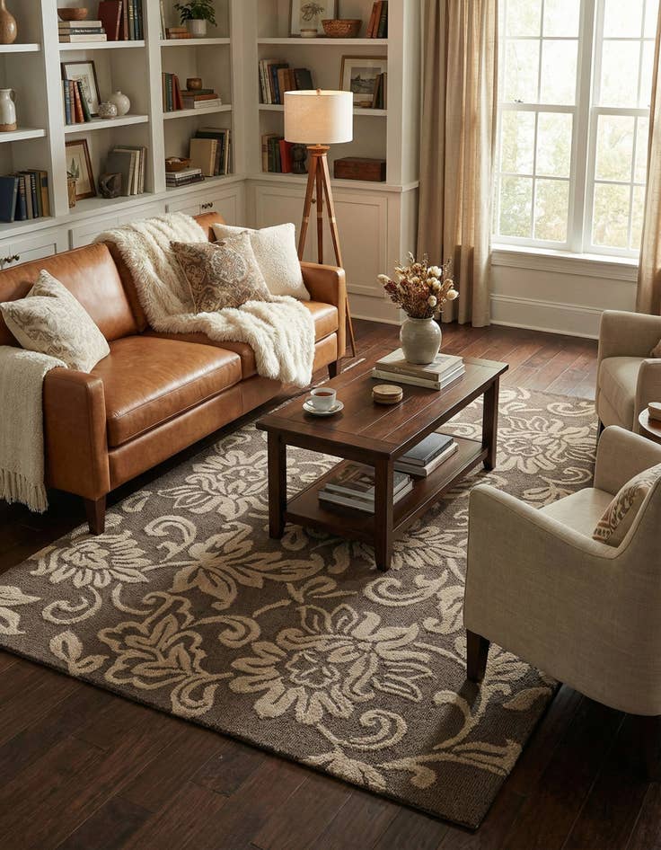 Detail image of 5' 1 x 8' Agra Wool Rug