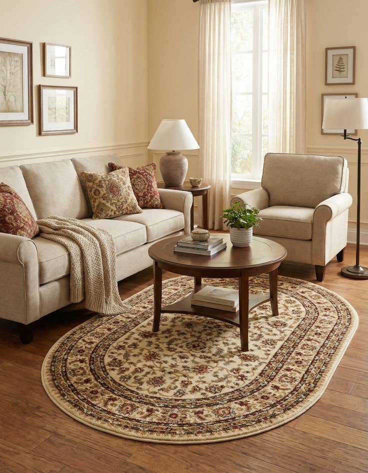 Detail image of 4' x 6' Classic Agra Oval Rug