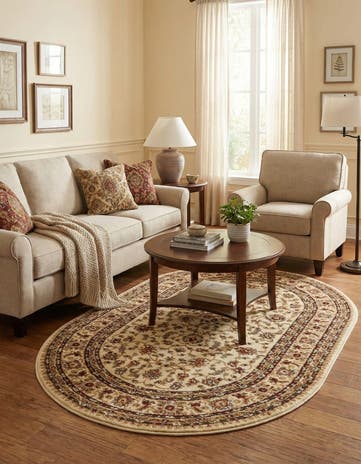 Cream Aditi Oval Rug