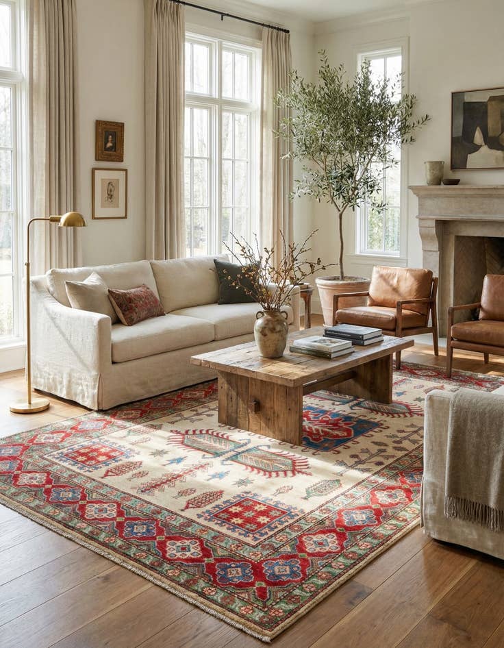 Detail image of 6' x 9' 1  Hand Knotted Kazak Rug