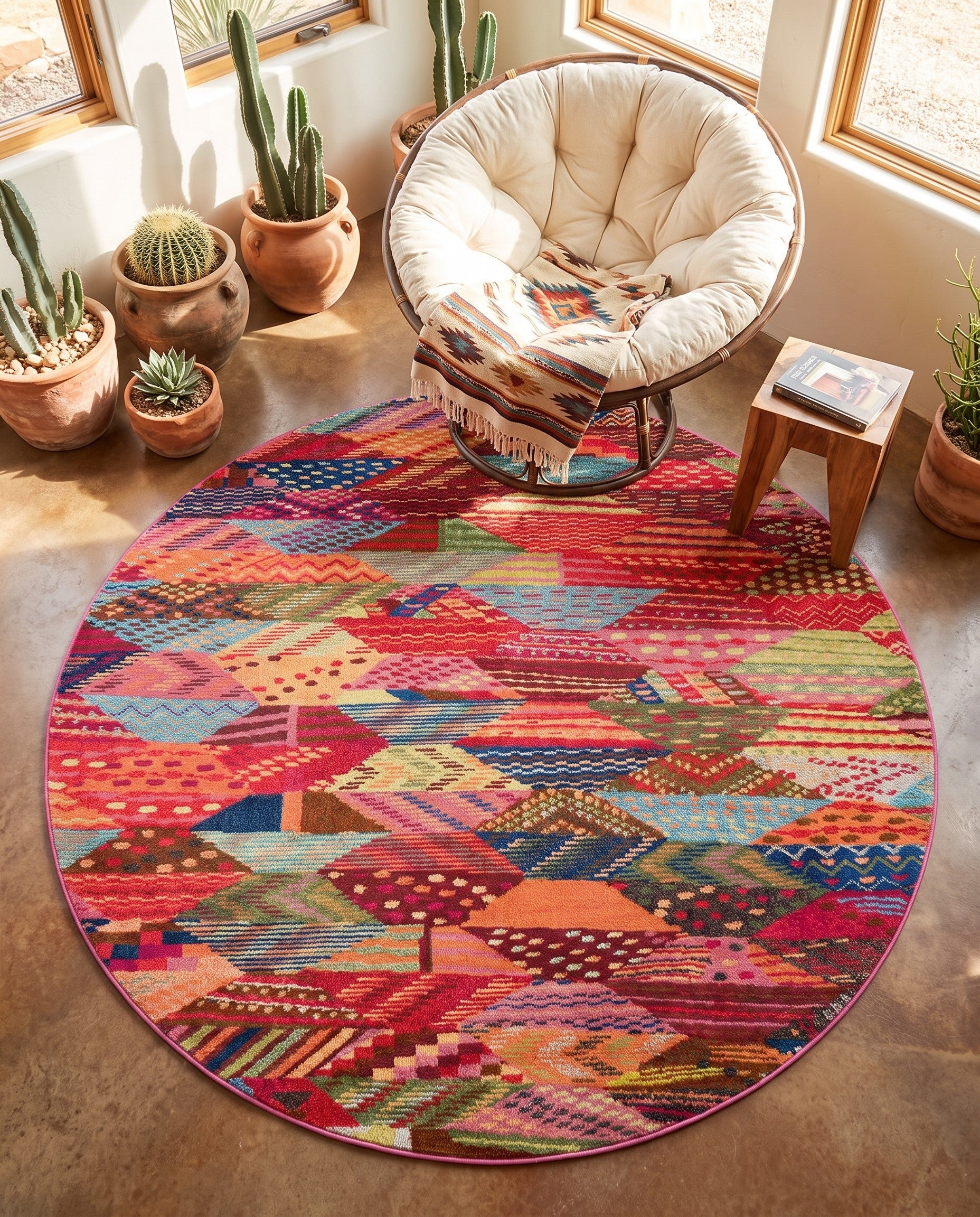 8' x 8' Washable Mesa Round Rug
