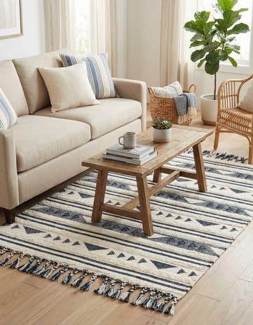 5' 1 x 8' Hand Woven Arizona Wool Rug