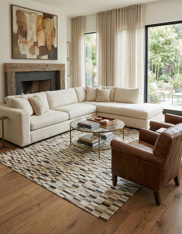 Detail image of 6' x 9' Cowhide Stocks Rug