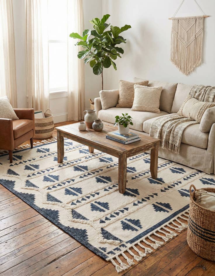 Detail image of  8' x 8'  Hand Woven Arizona Wool Square Rug