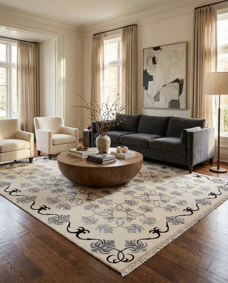 Detail image of 7' 11 x 10' Hand Knotted Darya Wool Rug