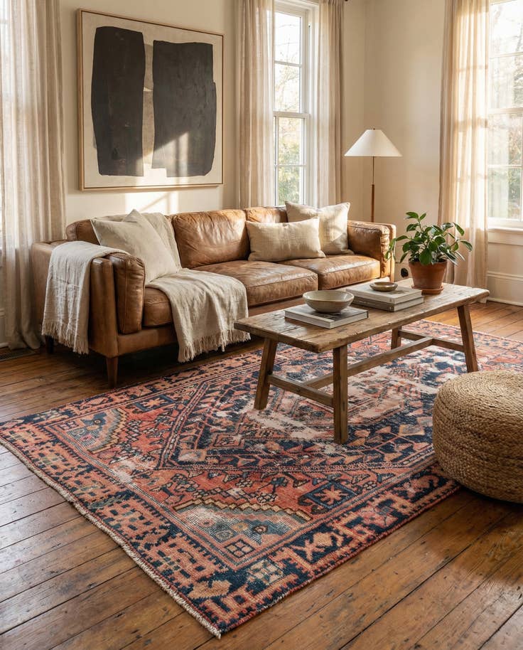 Detail image of 4' 2 x 6' 5 Hand Knotted Ultra Vintage Persian Wool Rug