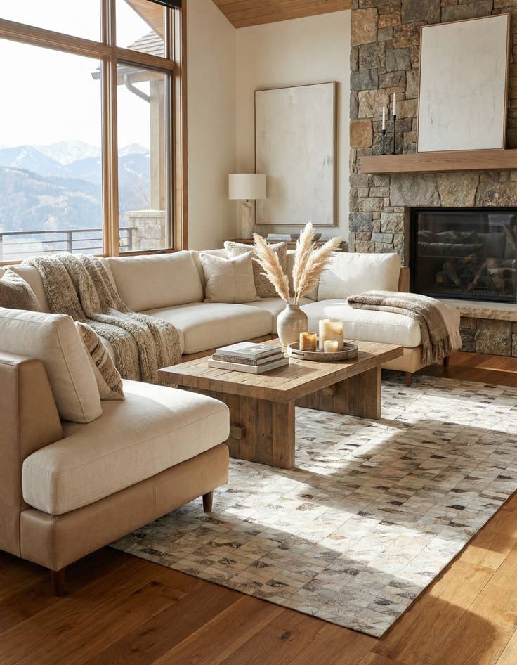 Detail image of 5' 4 x 7' 6 Cowhide Rug