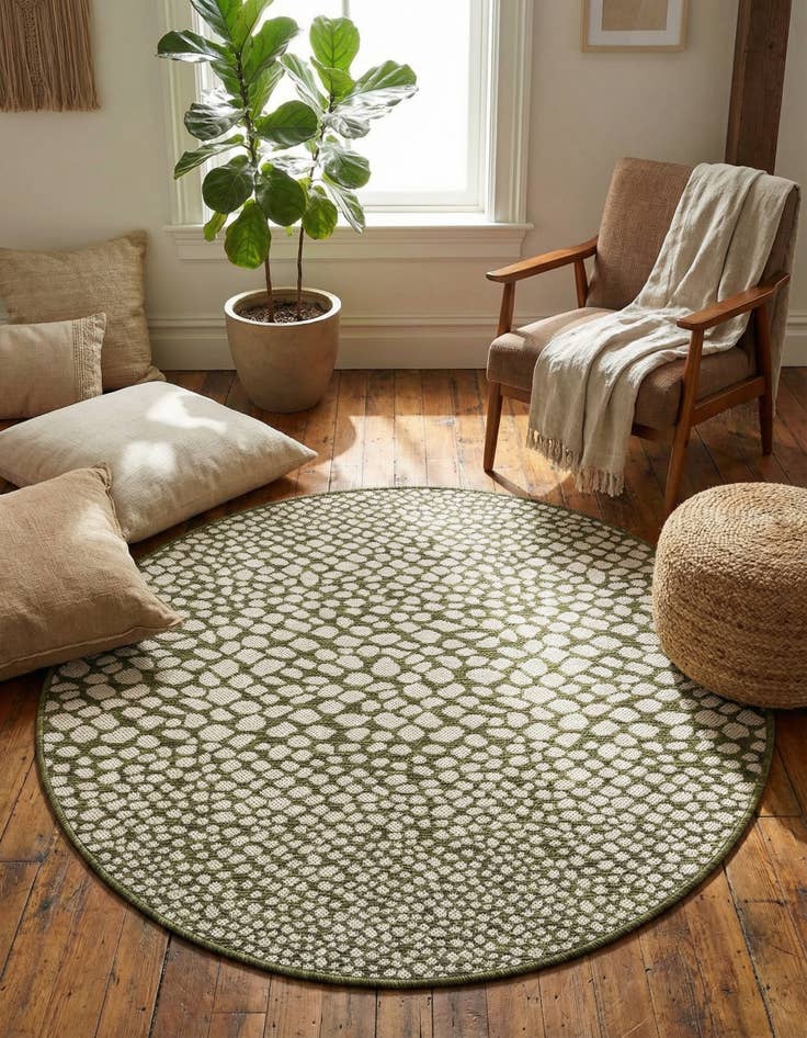 Detail image of 4' x 4'  Washable Jill Zarin Cape Town Indoor / Outdoor Round Rug