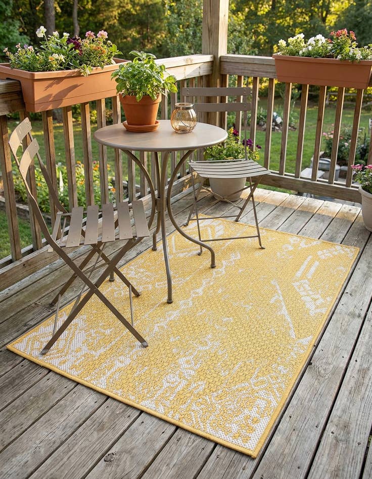 Detail image of 2' x 3'  Washable Bohemian Indoor / Outdoor Rug