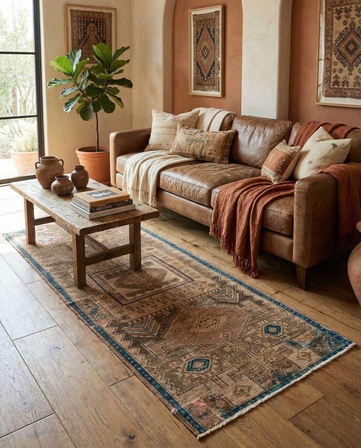 3' 2 x 8' 1 Hand Knotted Ultra Vintage Persian Wool Runner Rug