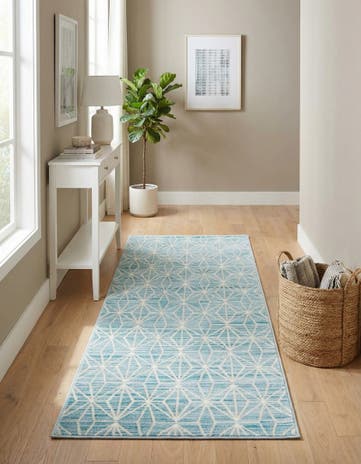 Jill Zarin Blue Uptown Fifth Avenue Runner Rug
