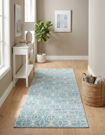 Jill Zarin Blue Uptown Fifth Avenue Runner Rug