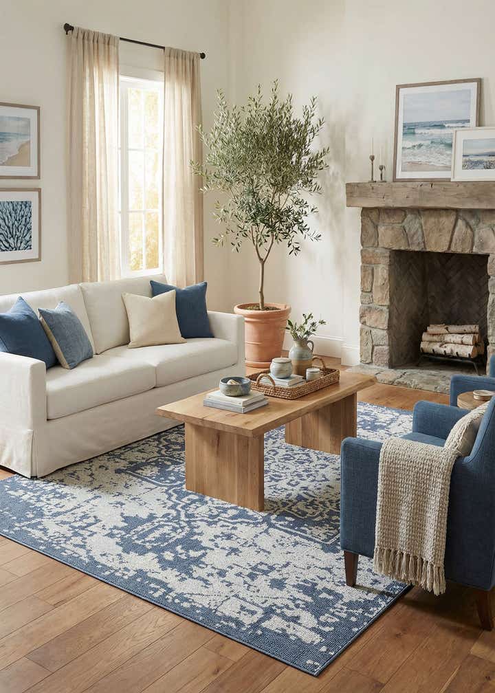 7' 10 x 10' Easy-Clean Traditional Indoor / Outdoor Rug