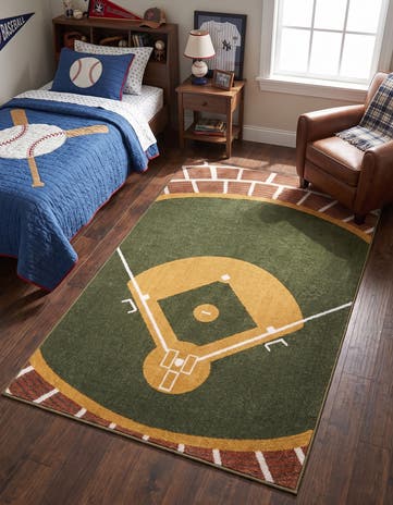 3' 3 x 5' 3 Sports Washable Rug