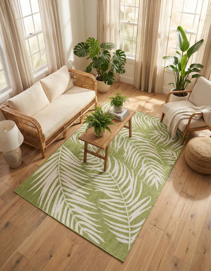 Detail image of 6' x 9'  Washable Botanical Indoor / Outdoor Rug