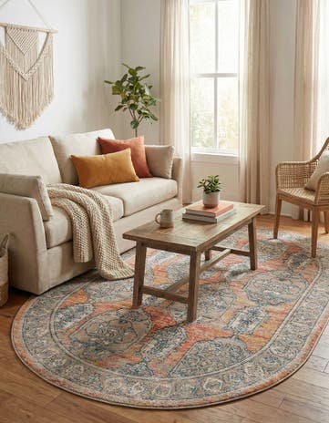 Brick Red Lola Oval Rug