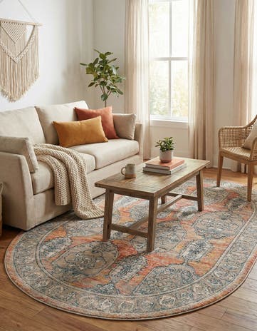 Brick Red Lola Oval Rug