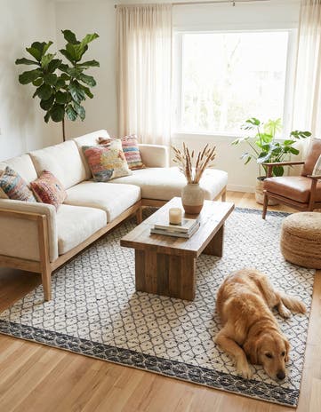 Ivory Hand Woven Chindi Trellis Rug