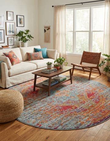 8' x 8' Washable Carnevale Round Rug