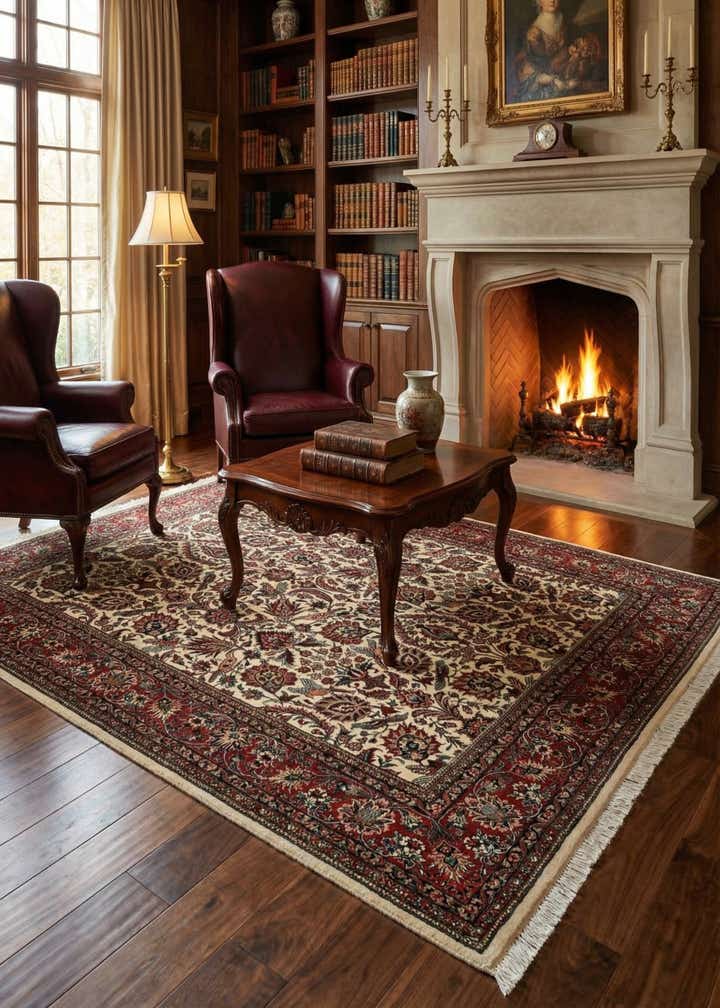 5' 1 x 6' 6 Bidjar With Silk Rug