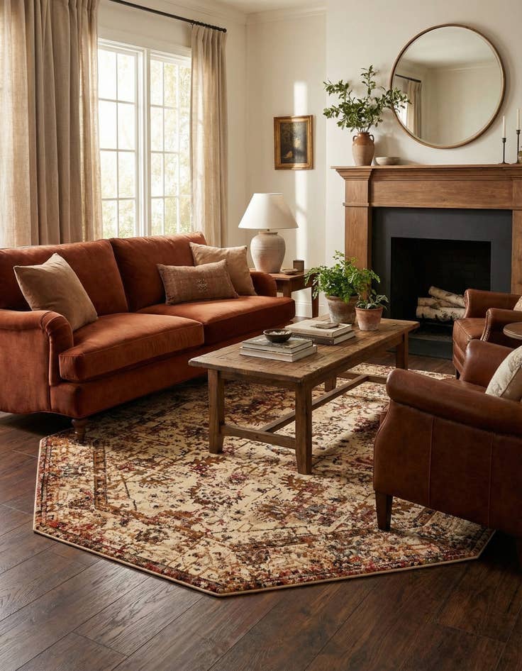 Detail image of 7' 10 x 7' 10 Saturn Octagon Rug