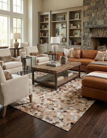 5' 4 x 7' 8 Cowhide Stocks Rug