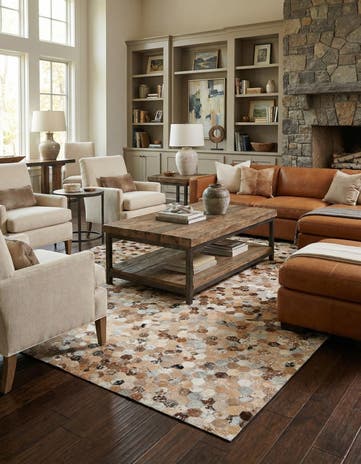 5' 4 x 7' 8 Cowhide Stocks Rug