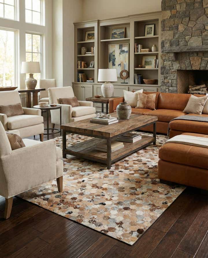 5' 4 x 7' 8 Cowhide Stocks Rug
