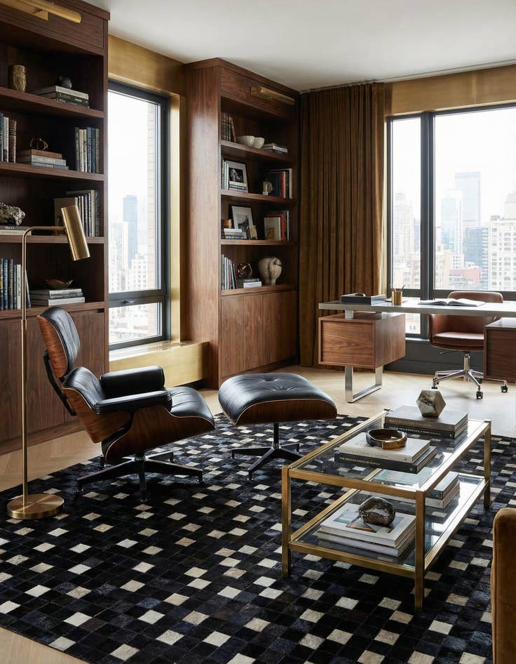 Detail image of  5' 2 x 8' 2 Cowhide - Patchwork Rug