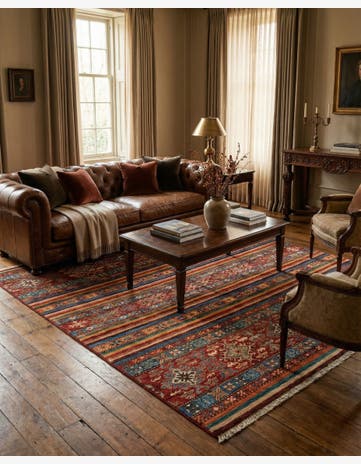 4' 11 x 6' 4 Torkman Wool Rug