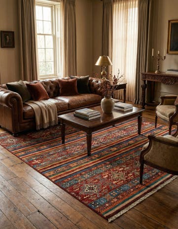 4' 11 x 6' 4 Torkman Wool Rug